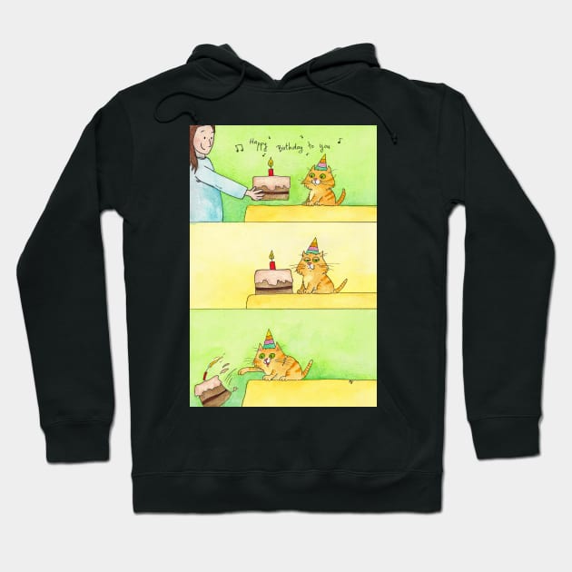 Cat Birthday greeting card Hoodie by nicolejanes